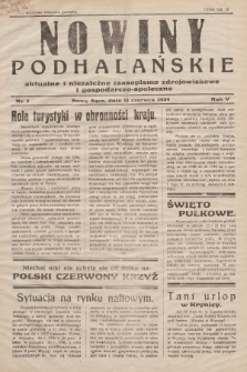 Nowiny Podhalańskie : aktualne i niezależne czasopismo zdrojowiskowe i gospodarczo-społeczne. 1939, nr 7