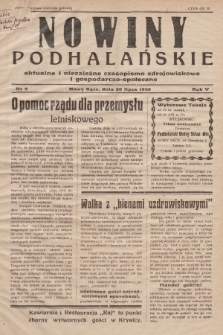 Nowiny Podhalańskie : aktualne i niezależne czasopismo zdrojowiskowe i gospodarczo-społeczne. 1939, nr 9