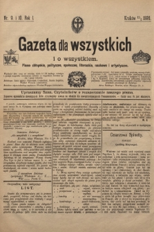 Gazeta dla Wszystkich i o Wszystkiem : pismo chłopskie, polityczne, społeczne, literackie, naukowe i artystyczne : wychodzi dwa razy na miesiąc: 5. i 20. każdego miesiąca i podaje wszystkie ważniejsze nowości ze wszystkich dziedzin życia i pracy ludzkiej. R.1, 1896, nr 9 i 10