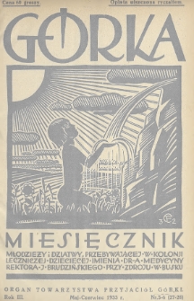 Górka : miesięcznik młodzieży i dziatwy przebywającej w Kolonii Leczniczej Dziecięcej imienia dr-a medycyny rektora J. Brudzińskiego przy Zdroju w Busku : organ Towarzystwa Przyjaciół Górki. 1933, nr 5-6