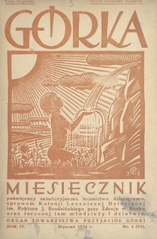 Górka : miesięcznik poświęcony sanatoryjnemu lecznictwu dziecięcemu, sprawom Kolonji Leczniczej Dziecięcej im. Rektora J. Brudzińskiego przy Zdroju w Busku oraz leczonej tam młodzieży i dziatwie : organ Towarzystwa Przyjaciół Górki. 1934, nr 1