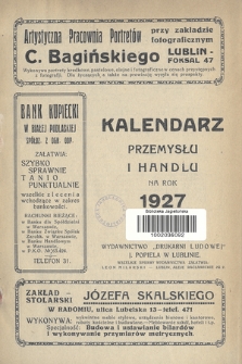 Kalendarz Przemysłu i Handlu na Rok 1927
