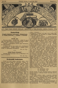 Przegląd Graficzny : Organ Związku Zakładów Graficznych i Wydawniczych na Polskę Zachodnią z siedzibą w Poznaniu. R. 4, 1923, nr 23