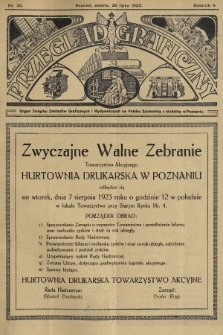 Przegląd Graficzny : Organ Związku Zakładów Graficznych i Wydawniczych na Polskę Zachodnią z siedzibą w Poznaniu. R. 4, 1923, nr 30