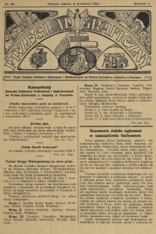 Przegląd Graficzny : Organ Związku Zakładów Graficznych i Wydawniczych na Polskę Zachodnią z siedzibą w Poznaniu. R. 4, 1923, nr 36