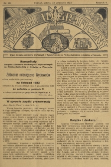 Przegląd Graficzny : Organ Związku Zakładów Graficznych i Wydawniczych na Polskę Zachodnią z siedzibą w Poznaniu. R. 4, 1923, nr 38