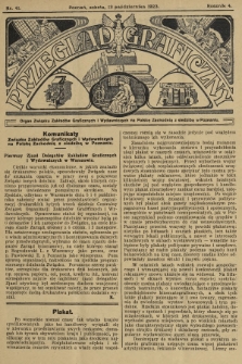 Przegląd Graficzny : Organ Związku Zakładów Graficznych i Wydawniczych na Polskę Zachodnią z siedzibą w Poznaniu. R. 4, 1923, nr 41