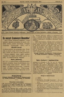 Przegląd Graficzny : Organ Związku Zakładów Graficznych i Wydawniczych na Polskę Zachodnią z siedzibą w Poznaniu. R. 4, 1923, nr 47