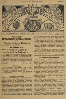 Przegląd Graficzny : Organ Związku Zakładów Graficznych i Wydawniczych na Polskę Zachodnią z siedzibą w Poznaniu. R. 4, 1923, nr 49