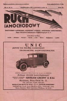 Ruch Samochodowy : dwutygodnik ilustrowany, poświęcony sprawom komunikacji samochodowej. Organ Właścicieli Samochodów Eksploatacyjnych R.P.. 1929, nr 9-11