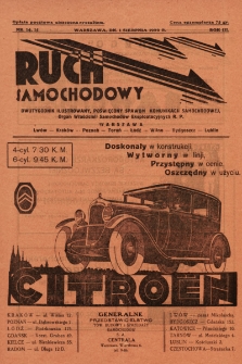 Ruch Samochodowy : dwutygodnik ilustrowany, poświęcony sprawom komunikacji samochodowej. Organ Właścicieli Samochodów Eksploatacyjnych R.P.. 1929, nr 14-15