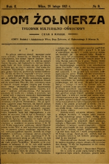 Dom Żołnierza : tygodnik kulturalno-oświatowy. 1920, nr 9