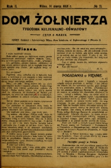 Dom Żołnierza : tygodnik kulturalno-oświatowy. 1920, nr 11