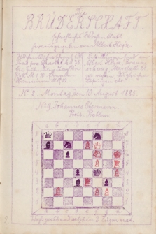Die Brüderschaft : Schachlischer Wochenblatt. Jg. 1, 1885, No 8
