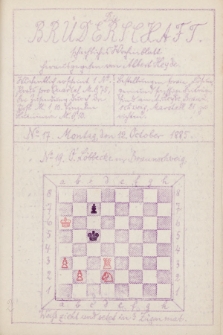 Die Brüderschaft : Schachlischer Wochenblatt. Jg. 1, 1885, No 17