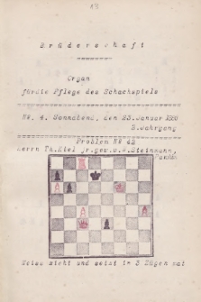 Die Brüderschaft : Organ für die Pflege des Schachspiels. Jg. 2, 1886, No 4