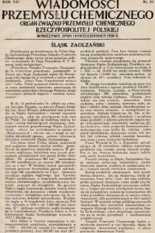 Wiadomości Przemysłu Chemicznego : organ Związku Przemysłu Chemicznego Rzeczypospolitej Polskiej. R. 13, 1938, nr 20