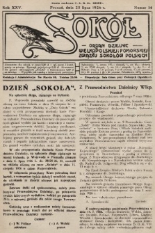 Sokół : organ Dzielnic Wielkopolskiej i Pomorskiej Związku Sokołów Polskich. R. 25, 1926, nr 14