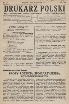 Drukarz Polski : organ Stowarzyszenia Drukarzy i Pokrewnych Zawodów Polski Zachodniej. 1927, nr 12