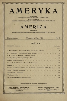 Ameryka : miesięcznik poświęcony poznaniu Ameryki i Amerykanów wydawany przez Amerykańsko-Polską Izbę Handlowo-Przemysłową w Warszawie. 1923, nr 4