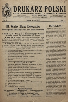 Drukarz Polski : organ Stowarzyszenia Drukarzy i Pokrewnych Zawodów Polski Zachodniej. 1929, nr 5