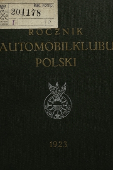 Rocznik Automobilklubu Polski. 1923