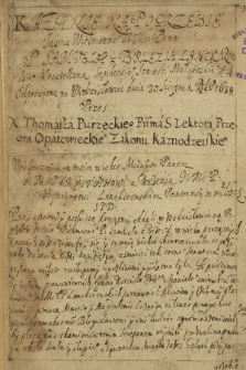 Fragment zbioru kazań pogrzebowych i okolicznościowych przepisanych z druków po r. 1642