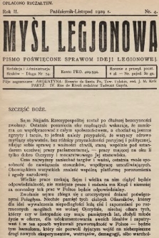 Myśl Legjonowa : pismo poświęcone sprawom ideji legjonowej. 1929, nr 4