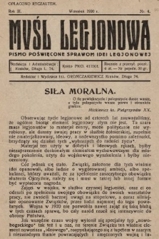 Myśl Legjonowa : pismo poświęcone sprawom idei legjonowej. 1930, nr 4