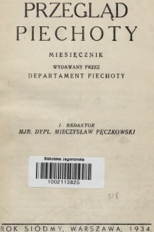 Przegląd Piechoty : miesięcznik wydawany przez Departament Piechoty. 1934, Spis rzeczy II półrocza