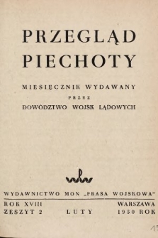 Przegląd Piechoty : miesięcznik wydawany przez Dowództwo Wojsk Lądowych. 1950, nr 2
