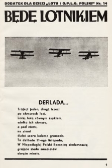 Będę Lotnikiem : dodatek dla dzieci „Lotu i O.P.L.G. Polski”. 1935, nr 14