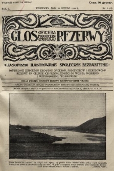 Głos Oficera, Podoficera, Szeregowca Rezerwy : czasopismo ilustrowane, społeczne, bezpartyjne poświęcone zespoleniu ideowemu oficerów, podoficerów i szeregowców rezerwy na gruncie ich przynależności do Wojska Polskiego i przysposobieniu wojskowemu : organ Związku Oficerów Rezerwy RP. 1926, nr 5
