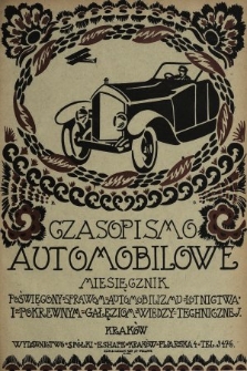 Czasopismo Automobilowe : miesięcznik poświęcony sprawom automobilizmu, lotnictwa i pokrewnym gałęziom wiedzy technicznej. 1920, nr 7-8