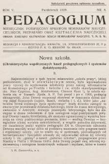 Pedagogjum : miesięcznik poświęcony sprawom seminarjów nauczycielskich, preparand oraz kształcenia nauczycieli : organ Zarządu Głównego Sekcji Seminarjów Nauczyc. T. N. S. W. 1929, nr 8