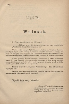 [Kadencja IV, sesja II, al. 78] Alegata do Sprawozdań Stenograficznych z Drugiej Sesyi Czwartego Peryodu Sejmu Krajowego Królestwa Galicyi i Lodomeryi wraz z Wielkiem Księstwem Krakowskiem z roku 1882. Alegat 78