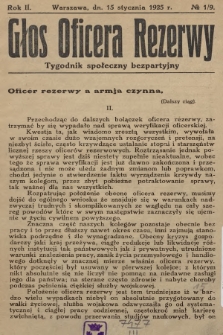 Głos Oficera Rezerwy : tygodnik społeczny bezpartyjny. 1924, nr 1/9