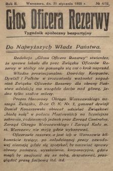 Głos Oficera Rezerwy : tygodnik społeczny bezpartyjny. 1924, nr 4/12