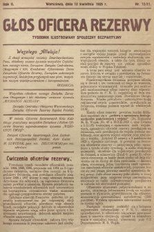 Głos Oficera Rezerwy : tygodnik ilustrowany społeczny bezpartyjny. 1924, nr 13/21