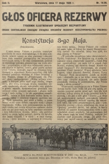 Głos Oficera Rezerwy : tygodnik ilustrowany społeczny bezpartyjny : organ Centralnego Zarządu Związku Oficerów Rezerwy Rzeczypospolitej Polskiej. 1924, nr 18/26