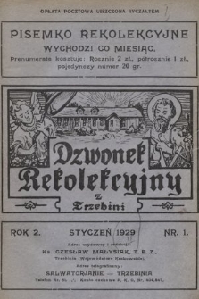 Dzwonek Rekolekcyjny z Trzebini : pisemko rekolekcyjne. 1929, nr 1