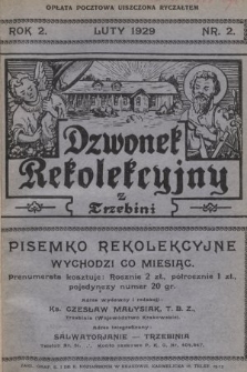 Dzwonek Rekolekcyjny z Trzebini : pisemko rekolekcyjne. 1929, nr 2