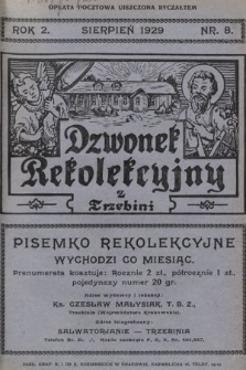 Dzwonek Rekolekcyjny z Trzebini : pisemko rekolekcyjne. 1929, nr 8