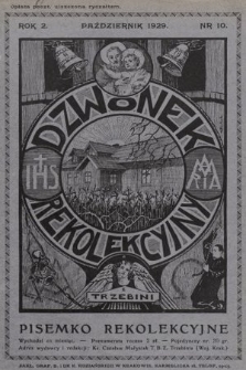 Dzwonek Rekolekcyjny z Trzebini : pisemko rekolekcyjne. 1929, nr 10