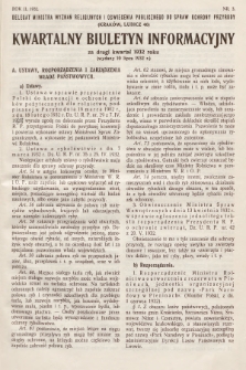 Kwartalny Biuletyn Informacyjny : za drugi kwartał 1932 roku. R.2, 1932, nr 3