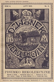 Dzwonek Rekolekcyjny z Trzebini : pisemko rekolekcyjne. 1931, nr 2