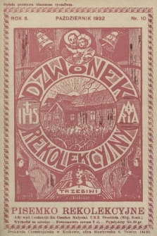 Dzwonek Rekolekcyjny z Trzebini : pisemko rekolekcyjne. 1932, nr 10