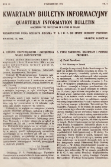 Kwartalny Biuletyn Informacyjny = Quarterly Information Bulletin. R.4, 1934, kwartał trzeci 1934, nr 4