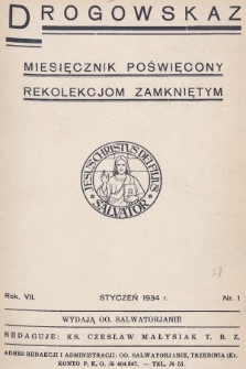 Drogowskaz : miesięcznik poświęcony rekolekcjom zamkniętym. 1934, nr 1