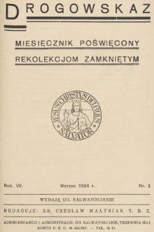 Drogowskaz : miesięcznik poświęcony rekolekcjom zamkniętym. 1934, nr 3